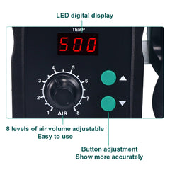 YIHUA 858D AC 220V LED Display Adjustable Temperature Hot Air Gun, 858D
