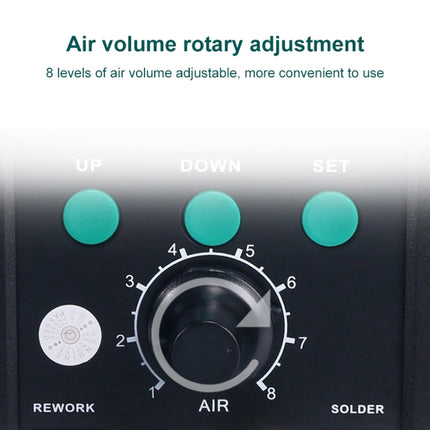 YIHUA 8786D 2 in 1 AC 220V LED Display Adjustable Temperature Hot Air Gun + Solder Station & Soldering Iron, 8786D