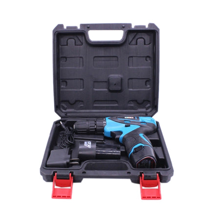 VOTO 12V Stepless Speed Regulation Rechargeable Hand Drill Set Electric Drill Power Tools with LED Light, AC 220V, US Plug, Random Color Delivery