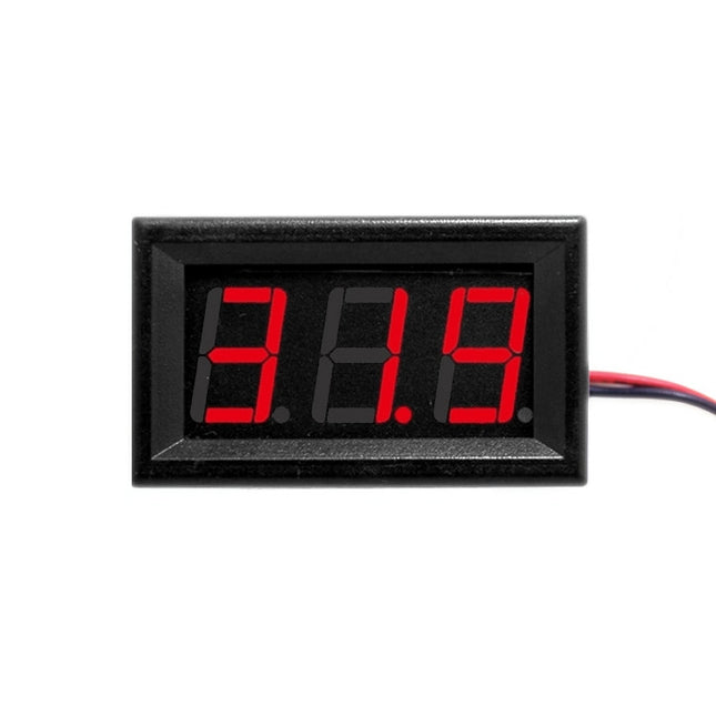 10 PCS 0.56 inch 2 Terminal Wires Digital Voltage Meter with Shell, Color Light Display, Measure Voltage: DC 4.5-30V