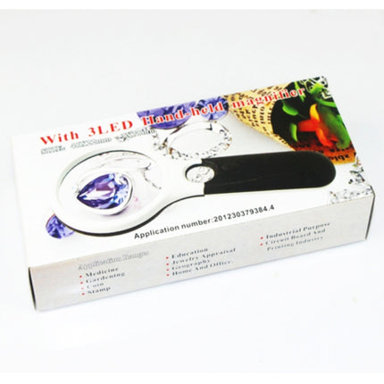 Mini Portable 3-45X Handheld (Schwarz), 3 LED Schwarz, 3 LED Weiß, 3 LED