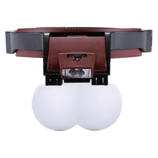 Multi-function Adjustable Maintenance Dentistry Reading Head Magnifier with 2 LED Light & 4 Lenses (1.7X, 2X, 2.5X, 4X), 5 Lens 1.0X-3.5X  (Black)