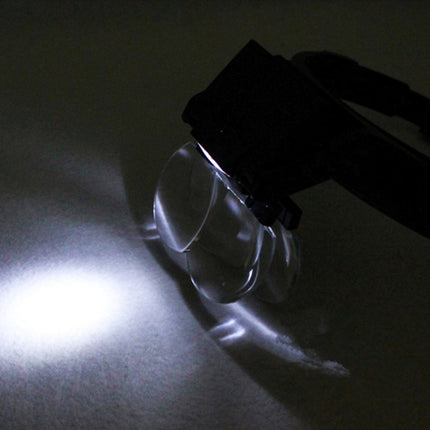 Multi-function Adjustable Maintenance Dentistry Reading Head Magnifier with 2 LED Light & 4 Lenses (1.7X, 2X, 2.5X, 4X), 5 Lens 1.0X-3.5X  (Black)