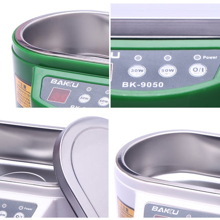 BAKU BK-9050 30W / 50W Adjustable 0.6L LCD Display Ultrasonic Cleaner, AC 220V, BK-9050 30W / 50W 0.6L 220V White, BK-9050 30W / 50W 0.6L 220V Green