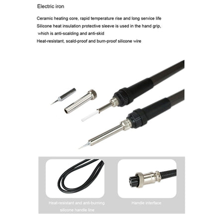 BAKU BA-942C 220V 1000W 2 in 1 Digital Display Adjustable Temperature Hot Air Gun Set, EU Plug, BA-942C