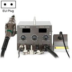 BAKU BA-942C 220V 1000W 2 in 1 Digital Display Adjustable Temperature Hot Air Gun Set, EU Plug, BA-942C