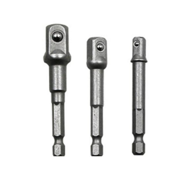 3 PCS/Set Socket Bit Extension Bar Hex Shank Adapter Drill Nut Driver Power Drill Bit(1/4, 3/8, 1/2 inch), Length:65-73mm