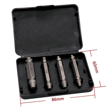 4 in 1 Screw Extractor Drill Bits Tool Broken Bolt Remover(1#, 2#, 3#, 4#), with Plastic Case, 4341, s2, Gold s2, Gold 4341
