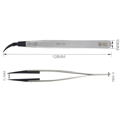 BEST BST-7A  Curved Head Tweezers for Mobile Phone / Computer Repair, BST-7A