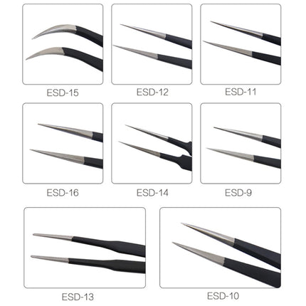 BEST BST-13 Precision Anti-static ESD Stainless Steel Tweezers, BST-13