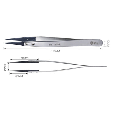 BEST BST-259A  Stainless Steel Snti Static Tweezer, BST-259A