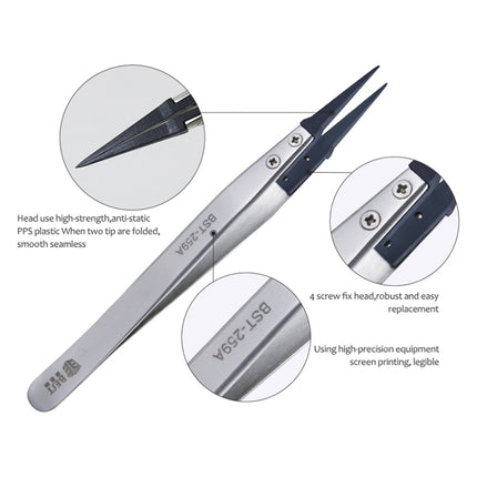 BEST BST-259A  Stainless Steel Snti Static Tweezer, BST-259A