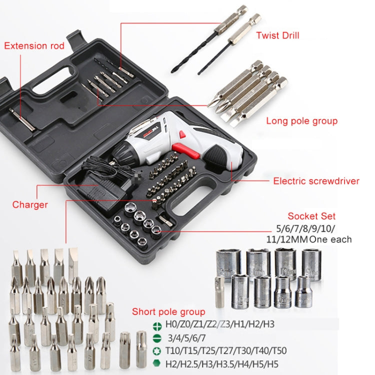 4.8V Multi-functional Household Electric Screwdriver Electric Drill Electric Screwdriver Set US Plug