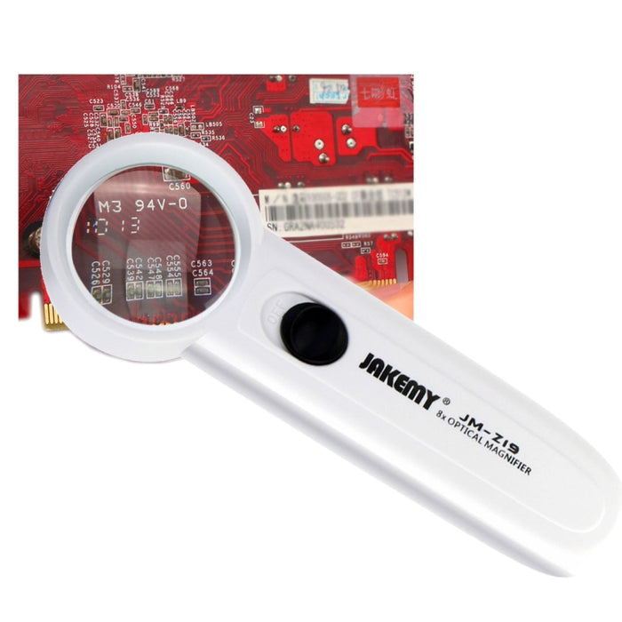 JAKEMY JM-Z19 Portable 8X Optical Magnifier with LED Light, JM-Z19 8X Magnifier