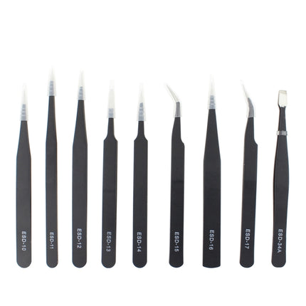 JIAFA JF-8118 9 in 1 Anti-static Precision Tweezers Set with Bag, JF-8118