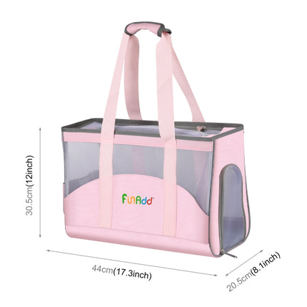 FUNADD Bolsa portátil y transpirable para mascotas, bolsa de hombro para exteriores, bolsa transpirable para mascotas
