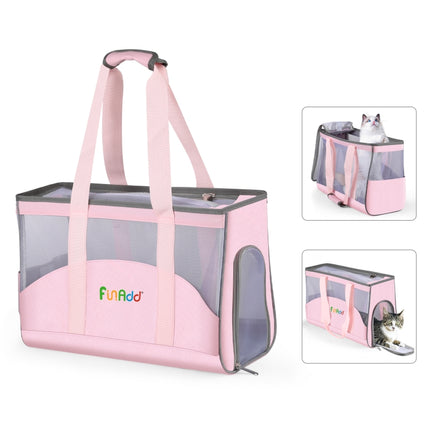 FUNADD Bolsa portátil y transpirable para mascotas, bolsa de hombro para exteriores, bolsa transpirable para mascotas