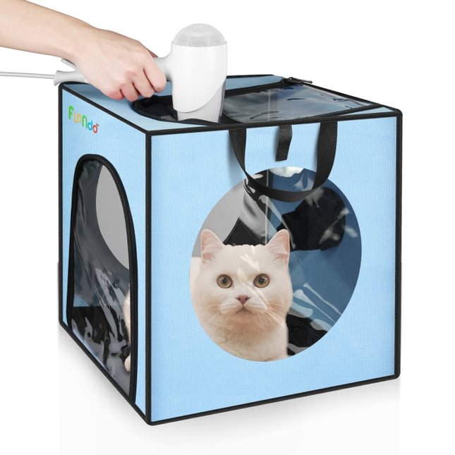 FUNADD Pet Bath Drying Box Portable Folding Dryer Cage, Suitable for Pets up to 5kg, Folding Dryer Cage