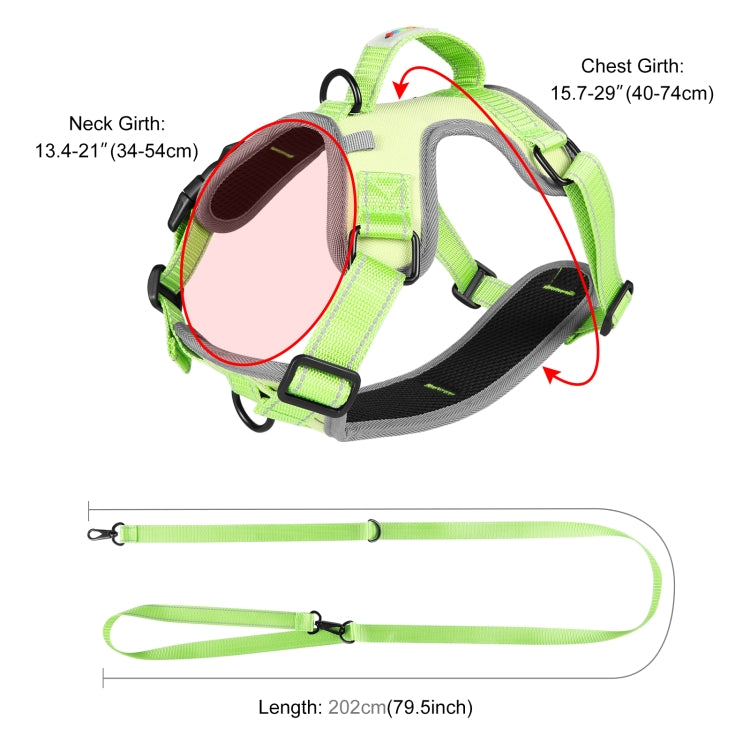 FunAdd Traction Rope Reflective Breathable Nylon Pet Vest Dog Harness, Size: M, Size: M