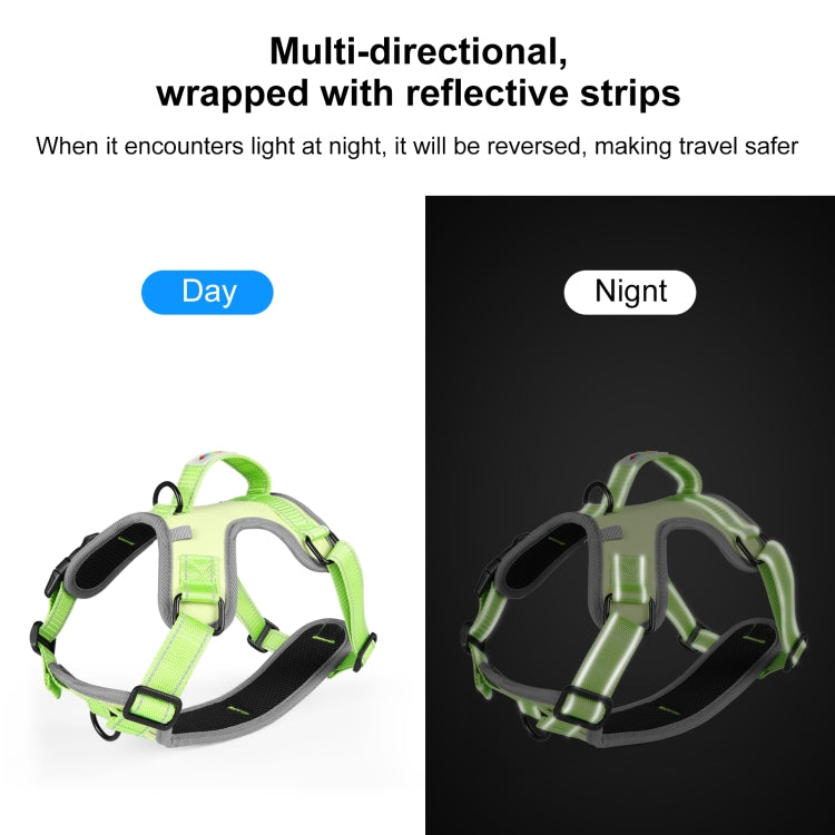 FunAdd Traction Rope Reflective Breathable Nylon Pet Vest Dog Harness, Size: M, Size: M