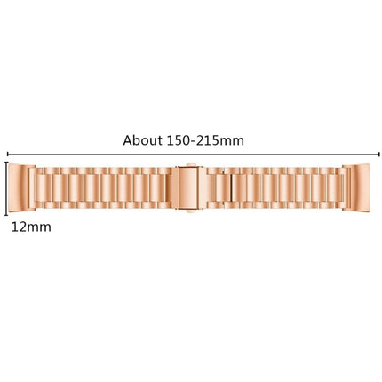 Three Beads Slingshot Buckle Solid Stainless Steel Watch Band for Fitbit Charge 4