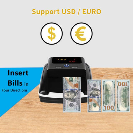 AL-130 Small Portable Money Detector for USD Euro, Specifications:US Plug, US Plug