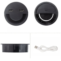 60mm Desktop Outlet USB Cable Wire Hole Cover Round Winder Holder, 60mm