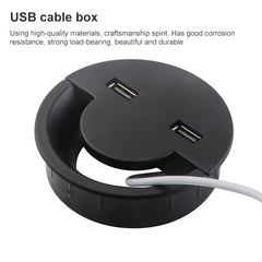 60mm Desktop Outlet USB Cable Wire Hole Cover Round Winder Holder, 60mm