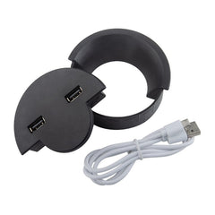 80mm Desktop Outlet USB Cable Wire Hole Cover Round Winder Holder, 80mm