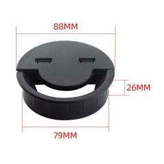 80mm Desktop Outlet USB Cable Wire Hole Cover Round Winder Holder, 80mm