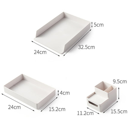 Desktop Removable A4 Assembled File Storage Box, 0115-1 (Blue Green), 0115-1 (Grey White)