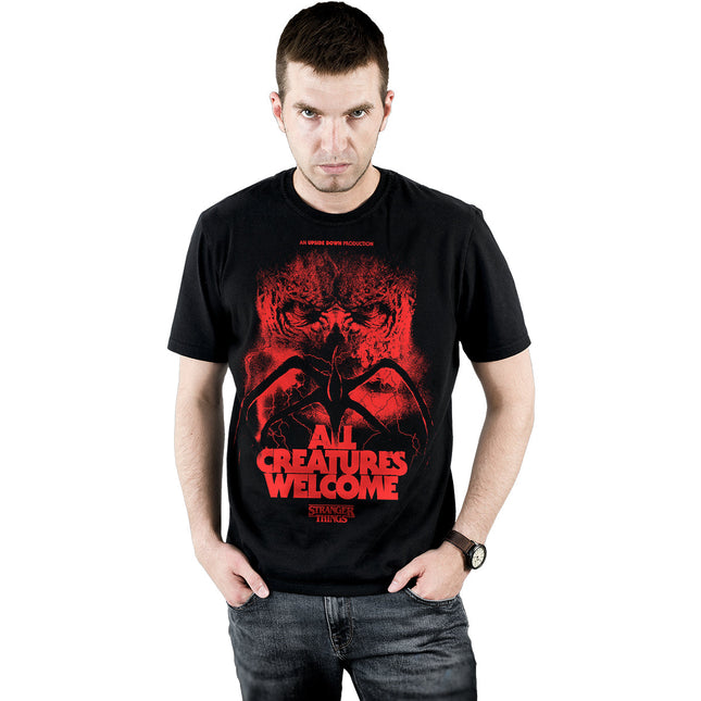 ALL CREATURES WELCOME - Front Print T-Shirt Black