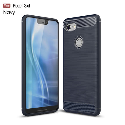 Brushed Texture Carbon Fiber Shockproof TPU Case for Google Pixel 3 XL