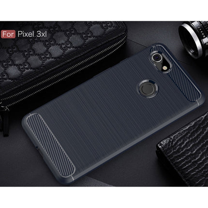 Brushed Texture Carbon Fiber Shockproof TPU Case for Google Pixel 3 XL