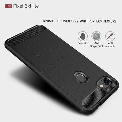 Brushed Texture Carbon Fiber Shockproof TPU Case for Google Pixel 3XL Lite