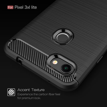 Brushed Texture Carbon Fiber Shockproof TPU Case for Google Pixel 3XL Lite