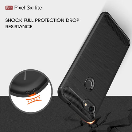 Brushed Texture Carbon Fiber Shockproof TPU Case for Google Pixel 3XL Lite