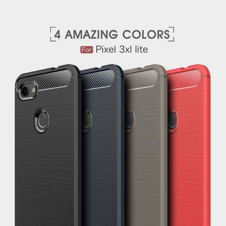 Brushed Texture Carbon Fiber Shockproof TPU Case for Google Pixel 3XL Lite