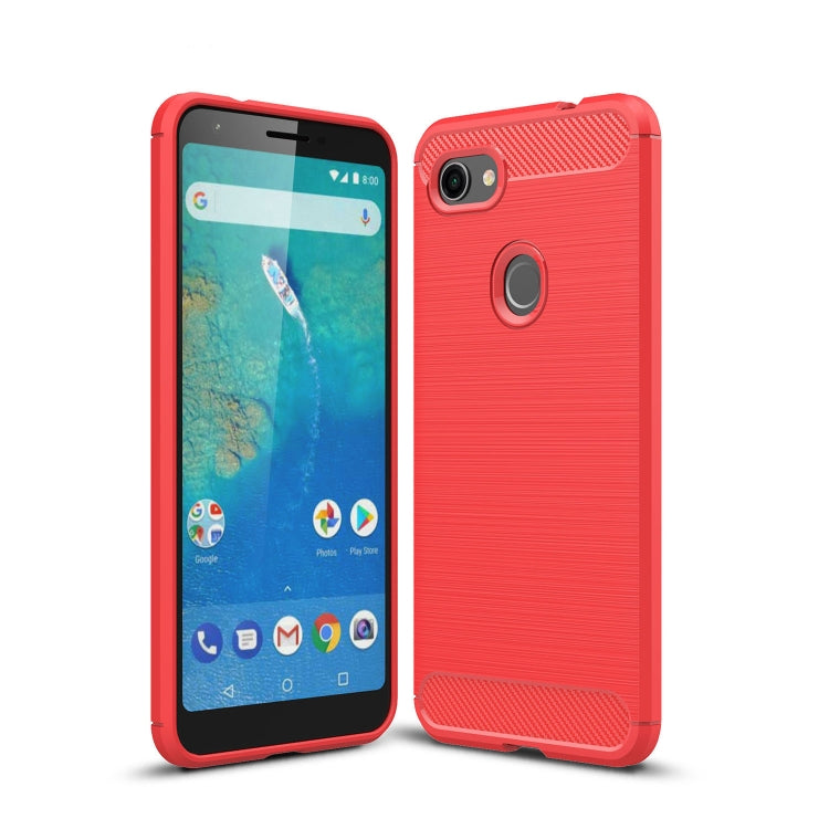 Brushed Texture Carbon Fiber Shockproof TPU Case for Google Pixel 3XL Lite