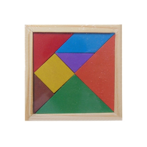 Baby Toy Fine Wooden Jigsaw Puzzle Small Size Tangram, Size: 11*11cm, Tangram, Size: 11*11cm