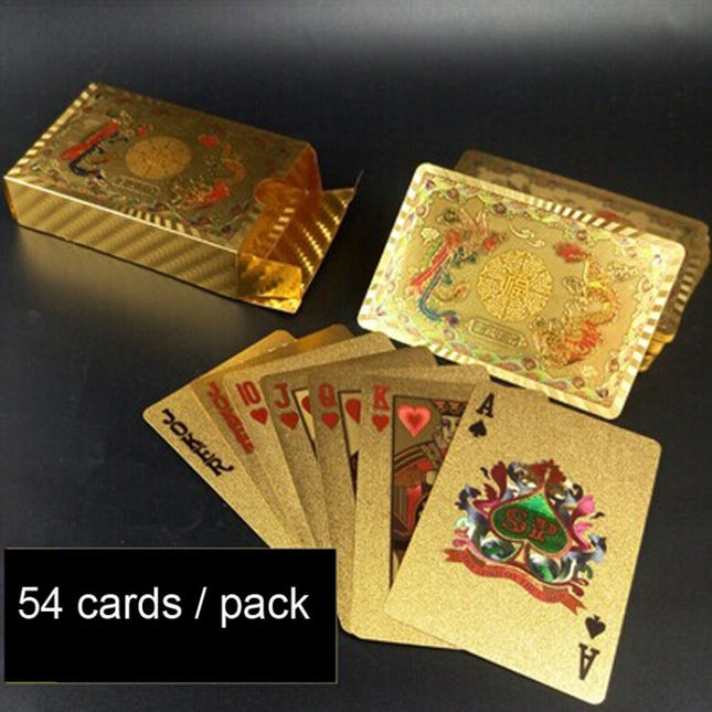 Creative Frosted  Back Texture Plastic From Vegas to Macau Playing Cards Texas Poker Novelty Collection Gift, Mosaic Gold Dollar Paper Box, Golden Dragon and Phoenix Paper Box, Gold Double Dragon Kung Hei Fat Choy Paper Box, Golden Tattice Paper Box   ...