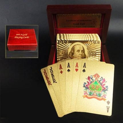 Creative Frosted Back Texture Plastic From Vegas to Macau Playing Cards Texas Poker with Wooden Gift Box, Golden Dollar Wooden Gift Box, Golden Tattice Gift Box, Golden 500 Euro Wooden Gift Box, Silver Tattice Wooden Gift Box���������������������������...