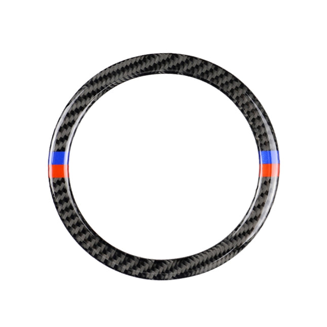 Red Blue Color Car Steering Wheel R Chassis Carbon Fiber Decorative Sticker for BMW MINI R55 / R56 / Countryman R60 / Paceman R61, For BMW MINI R55 (Red Blue Color)