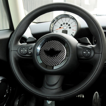 Car Steering Wheel Logo R Chassis Carbon Fiber Decorative Sticker for BMW MINI R55 / R56 / Countryman R60 / Paceman R61, For BMW MINI R55