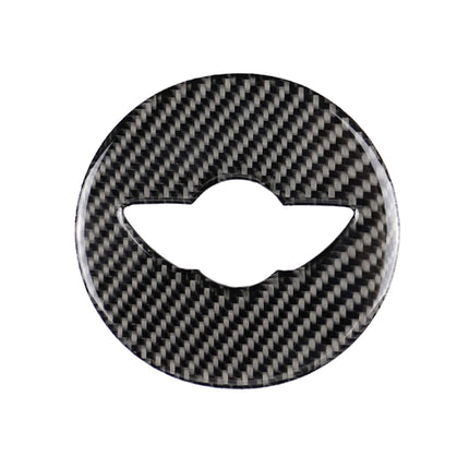 Car Steering Wheel F Chassis Logo Carbon Fiber Decorative Sticker for BMW Mini Cooper F55 / F56 / F60 / Countryman F60, For BMW MINI R56