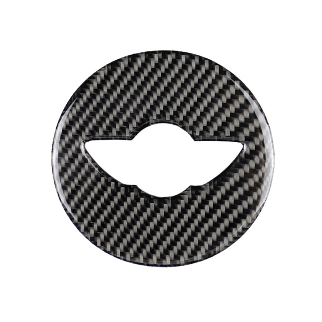 Car Steering Wheel F Chassis Logo Carbon Fiber Decorative Sticker for BMW Mini Cooper F55 / F56 / F60 / Countryman F60, For BMW MINI R56