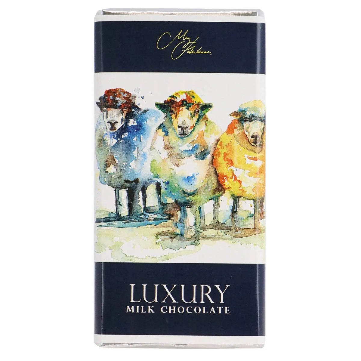 Meg Hawkins Neon Sheep design milk chocolate bar