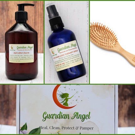 Organic and Natural HAIR LOSS/GROWTH Set - 3 Piece Treatment & Brush Set
