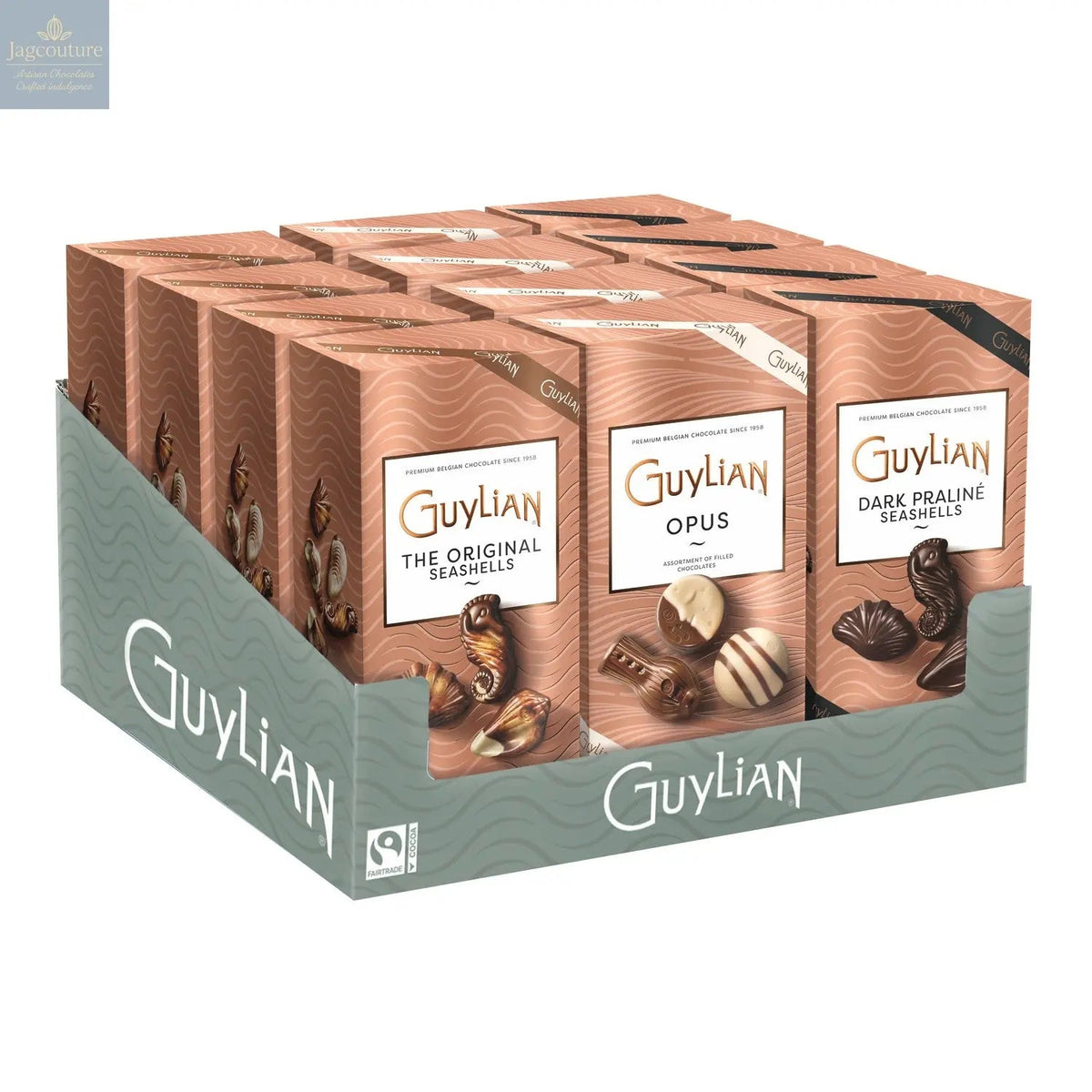 Guylian Luxe Gift box counter display - seashells 250g, dark seashells 225g, Opus 180g