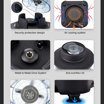 【7 Years Warranty】BPA Free Heavy Duty Commercial Grade Blender Professional Mixer Juicer Ice Smoothies Peak 2200W